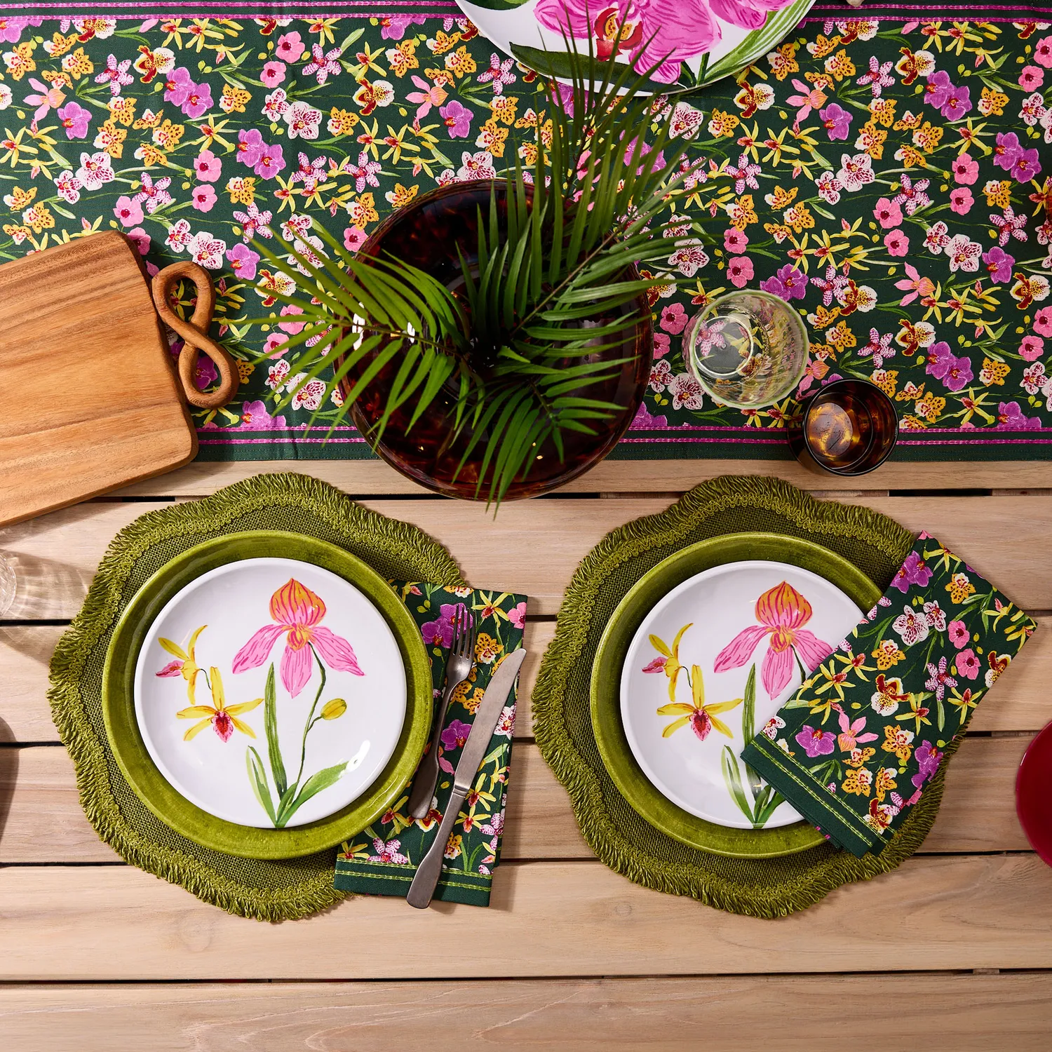 Sur La Table Orchid Melamine 12-Piece Dinnerware Set