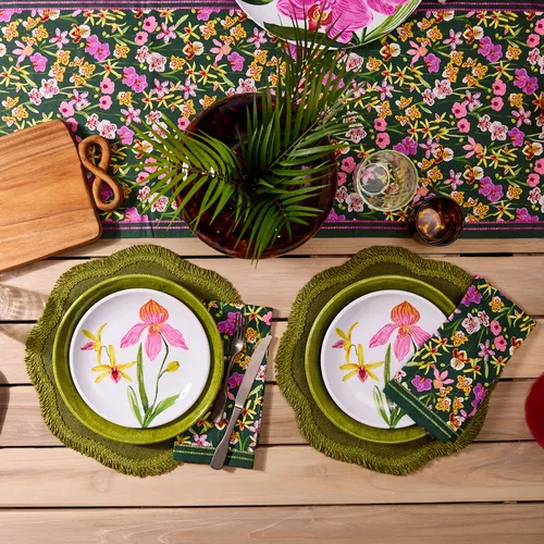 Sur La Table Orchid Solid Green Melamine Dinner Plate