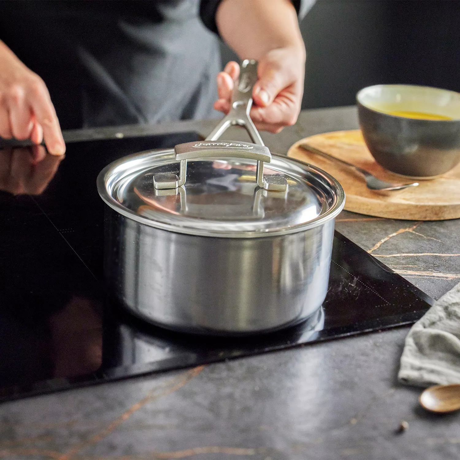 Demeyere Industry5 Stainless Steel Saucepan With Lid