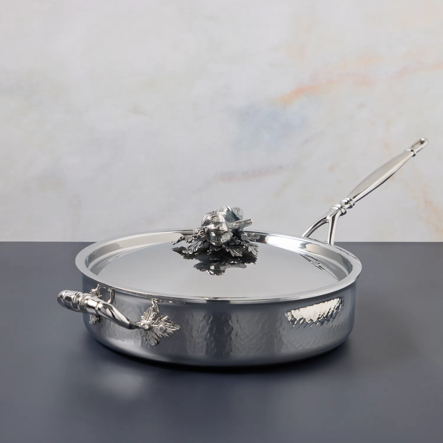 Ruffoni Opus Prima Hammered Stainless Steel Sauté Pan, 3.5 qt.