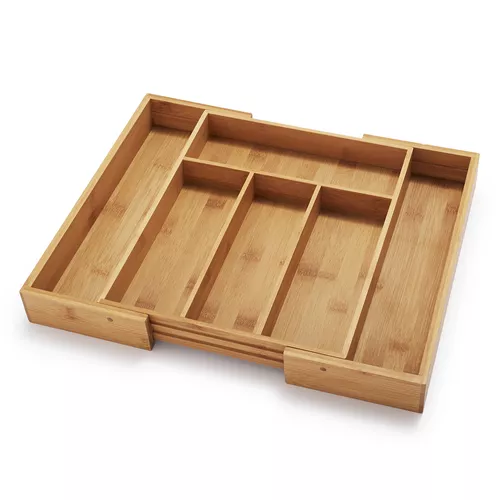 Sur La Table Expandable Bamboo Silverware Tray