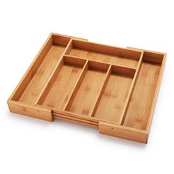 Sur La Table Expandable Bamboo Silverware Tray