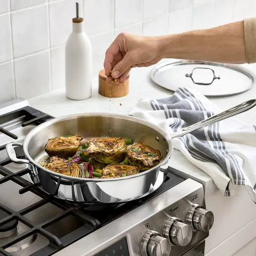 All-Clad D3 Stainless Steel Covered Sauté Pan