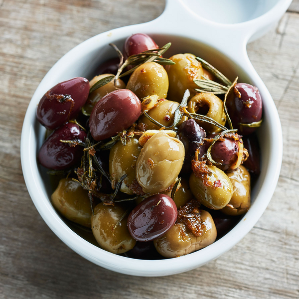 Warm Baked Olives with Orange and Fennel