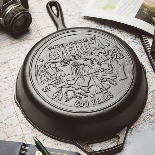 Lodge USA 250th Anniversary Cast Iron Skillet, 10.25"