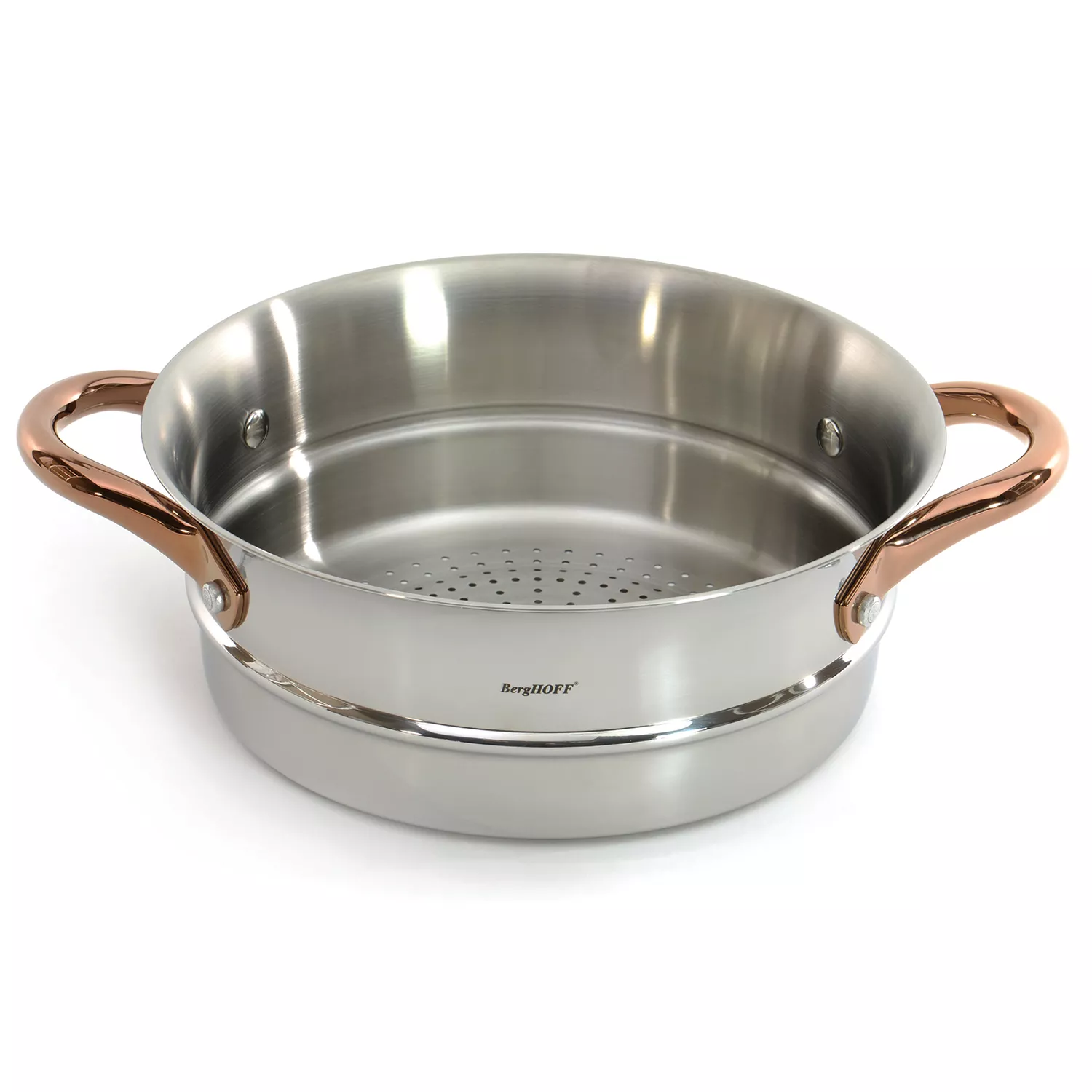BergHOFF Ouro Stainless Steel Steamer with 2 Side Handles, Silver