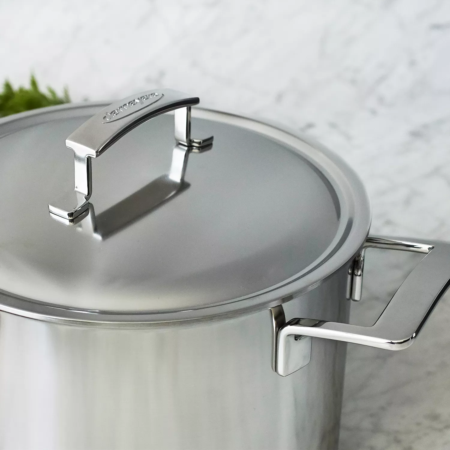 Demeyere Silver7 Stainless Steel Stockpot with Lid, 8 qt., Silver