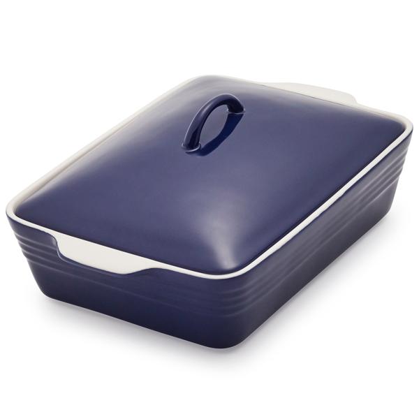 Stoneware Casserole with Lid, 4 qt.