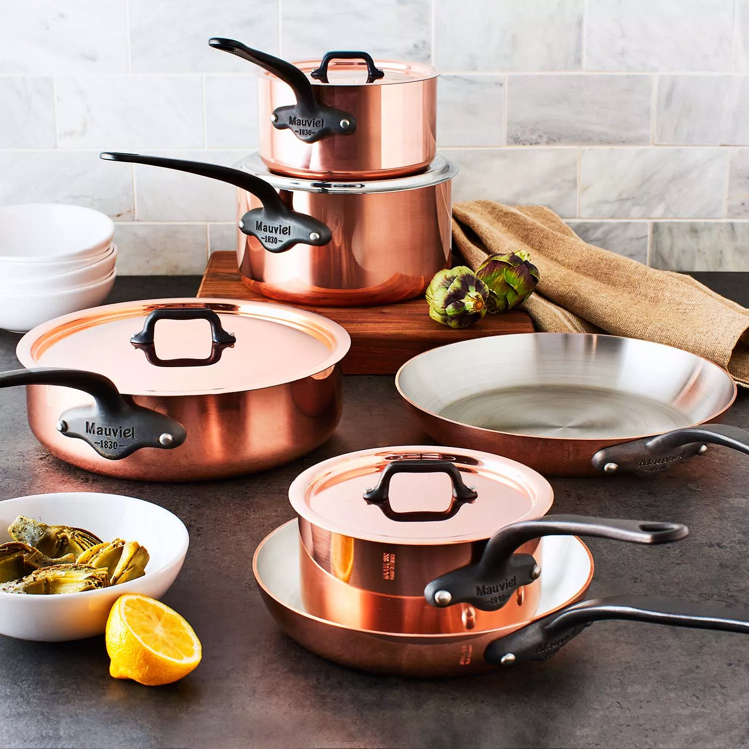 Mauviel M'250c 7-Piece Copper Cookware Set with Crate