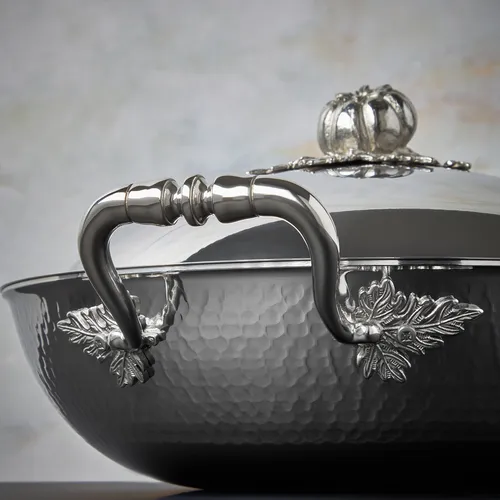 Ruffoni Opus Prima Hammered Stainless Steel Wok with Lid, 13"