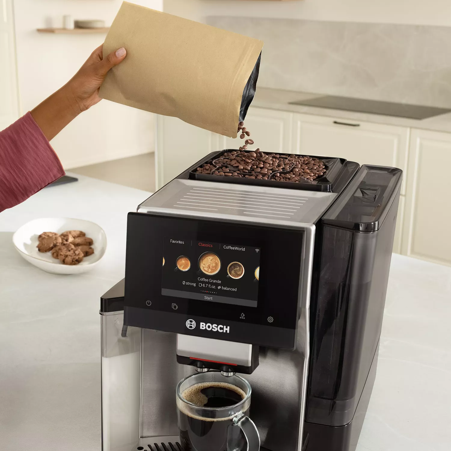 Bosch 800 Series Fully Automatic Espresso Machine in Stainless Steel