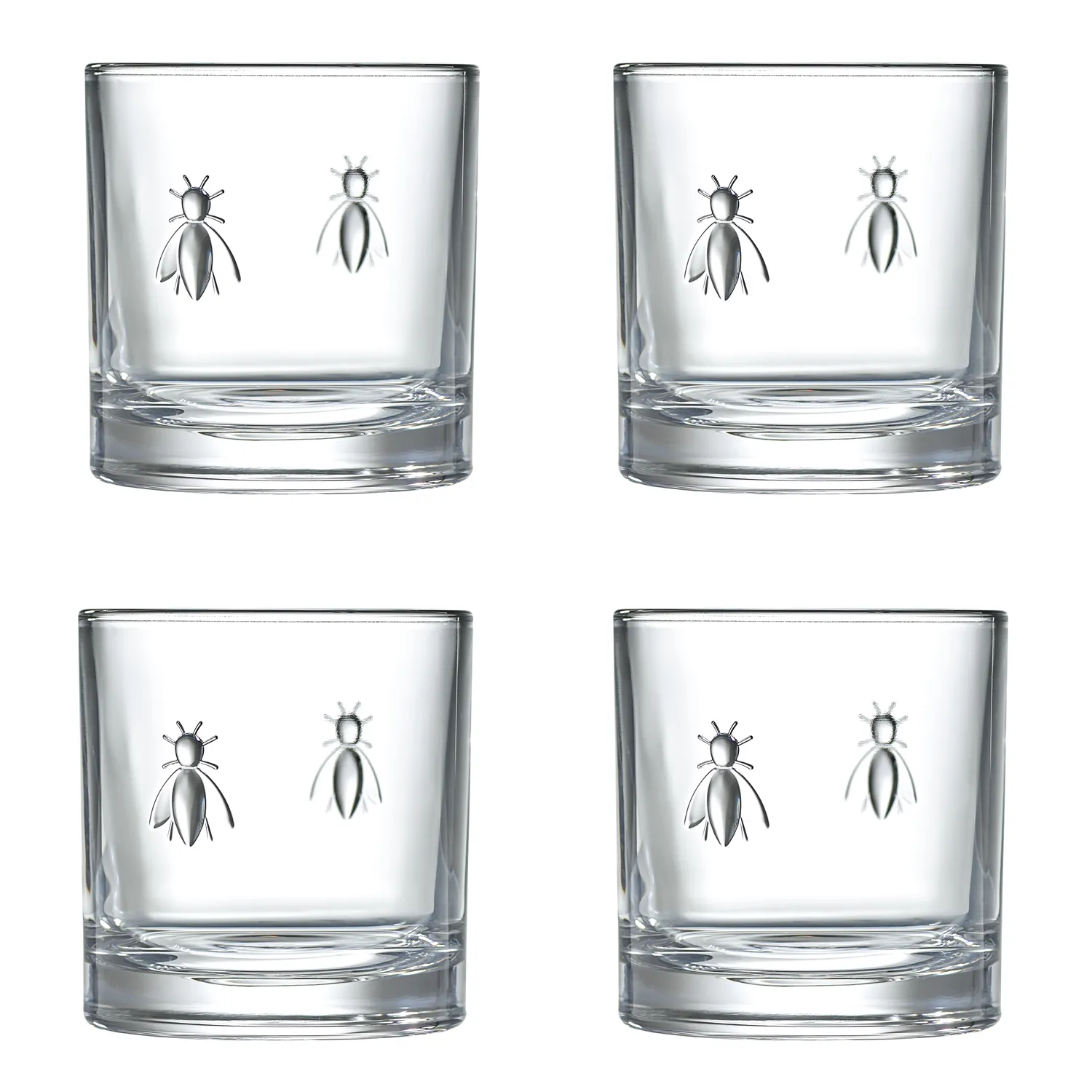La Rochère Abeille Bee Whiskey Tumblers, Set of 4