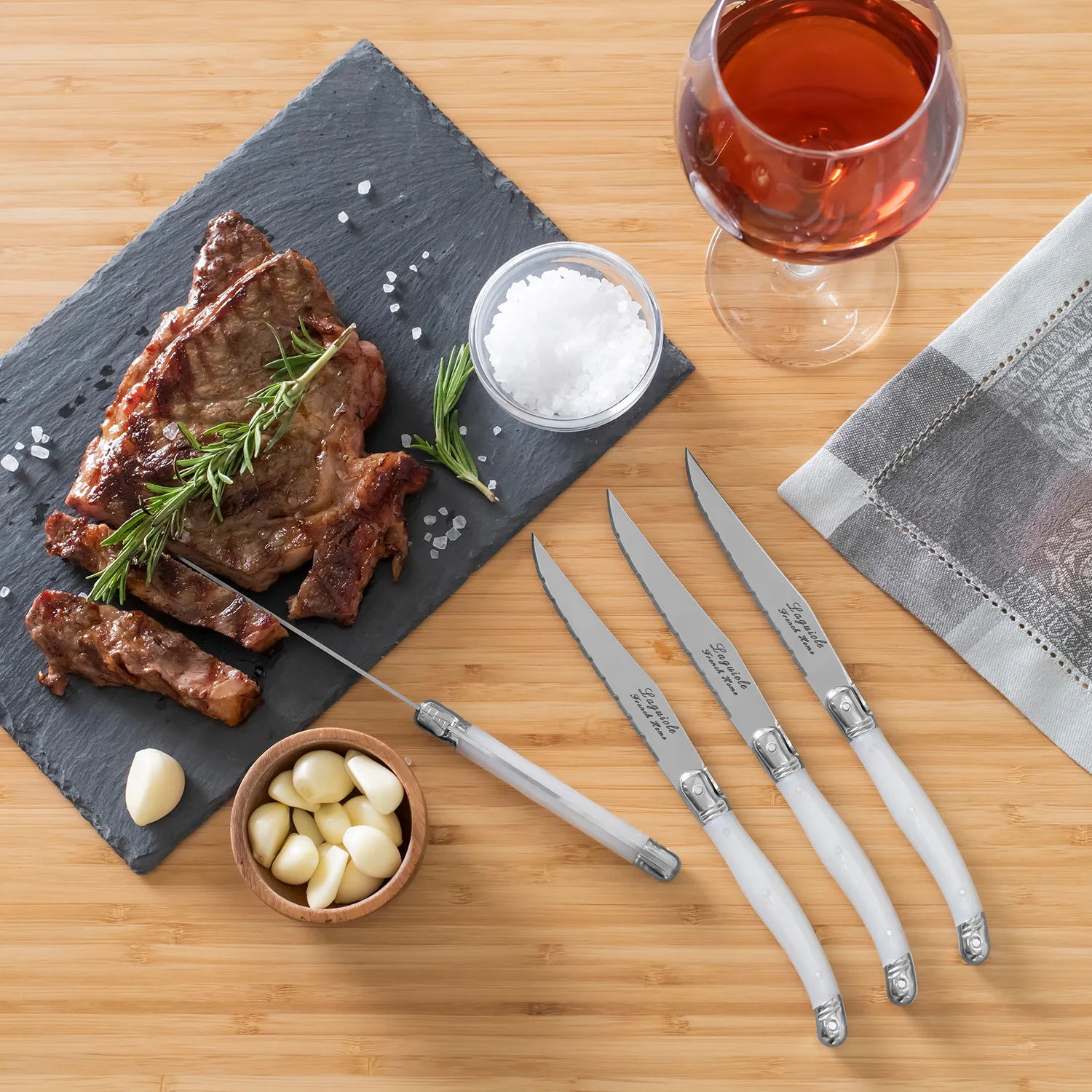 French Home Laguiole Steak Knives, Set of 4