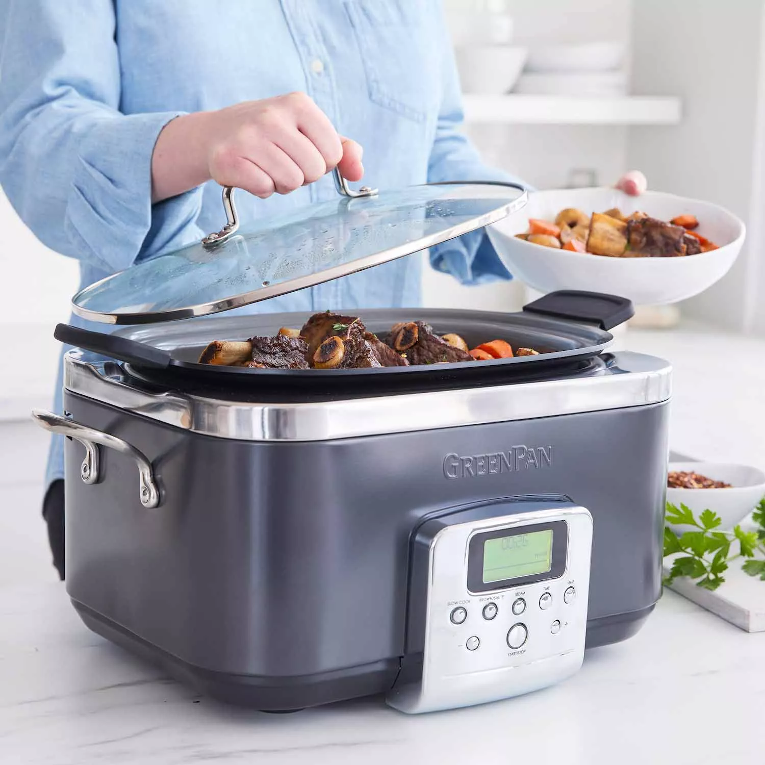 GreenPan Elite Ceramic Nonstick Slow Cooker, 6 Qt.