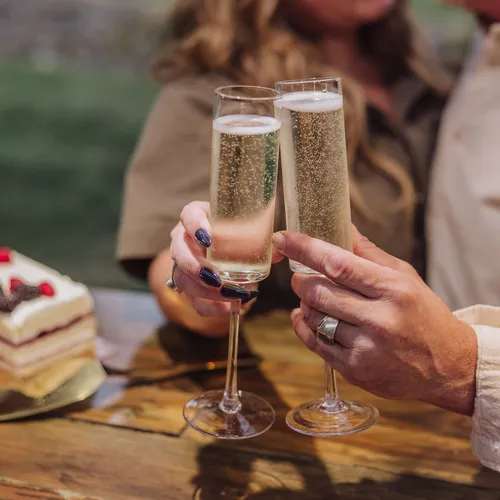Arbane Champagne Glass Set with Cake Knife