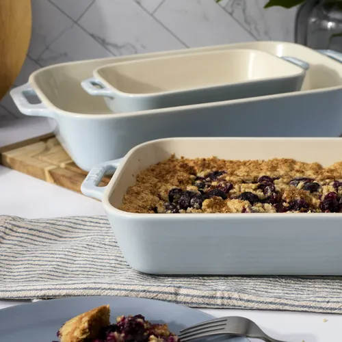 Staub Pastel Macaron Stoneware 3-Piece Rectangular Baker Set