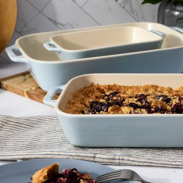 Staub Pastel Macaron Stoneware 3-Piece Rectangular Baker Set - thumbnail 5