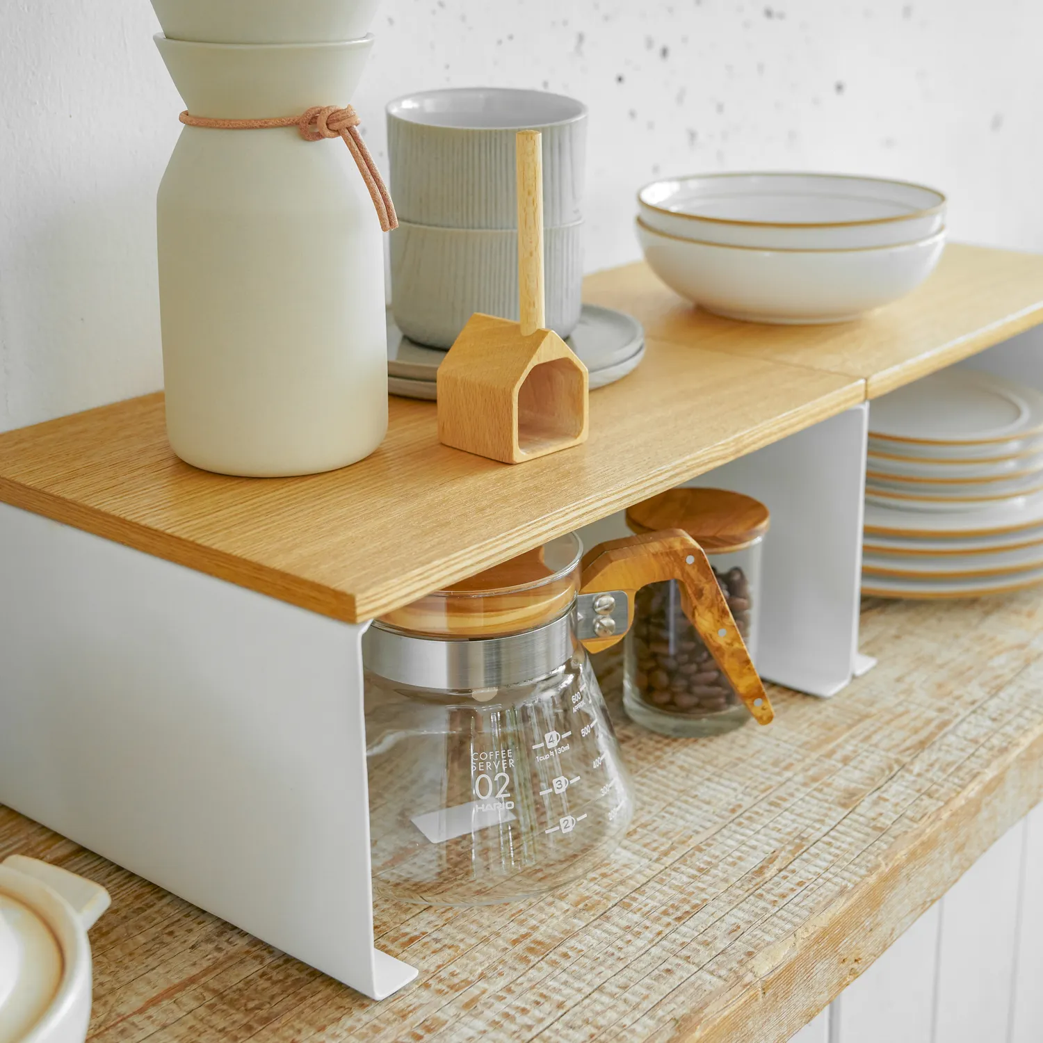 Yamazaki Tosca Steel & Wood Stackable Countertop Shelf