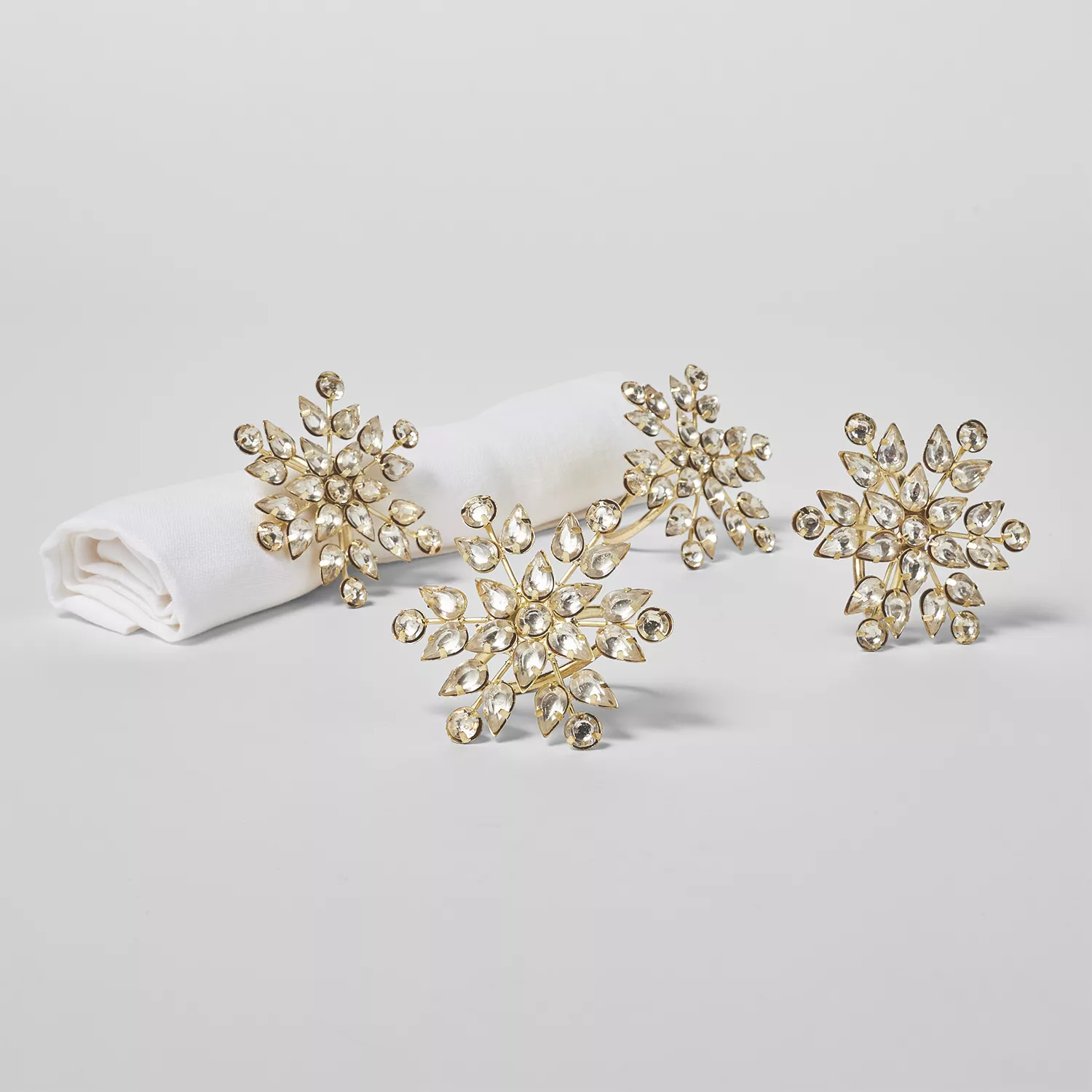 Sur La Table Holiday Wonder Snowflake Napkin Rings, Set of 4