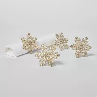 Sur La Table Holiday Wonder Snowflake Napkin Rings, Set of 4