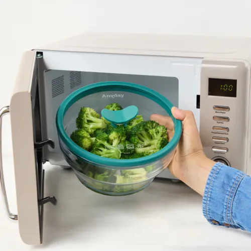 Anyday 8-Cup Round Glass Container