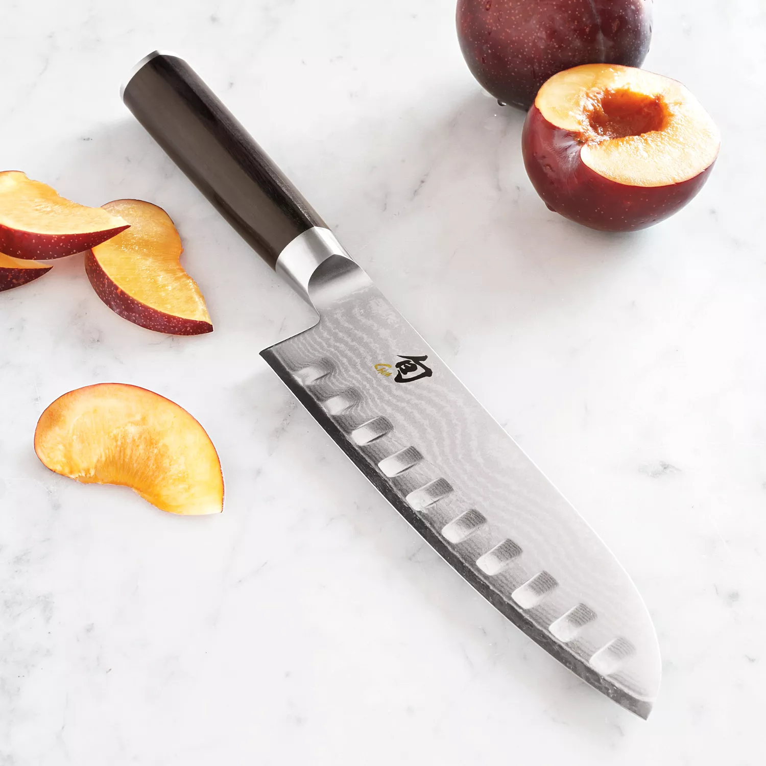 Shun Classic Hollow-Edge Santoku, 7&#34;