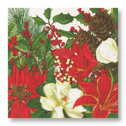 Caspari Christmas Garden Cocktail Napkins, Set of 20