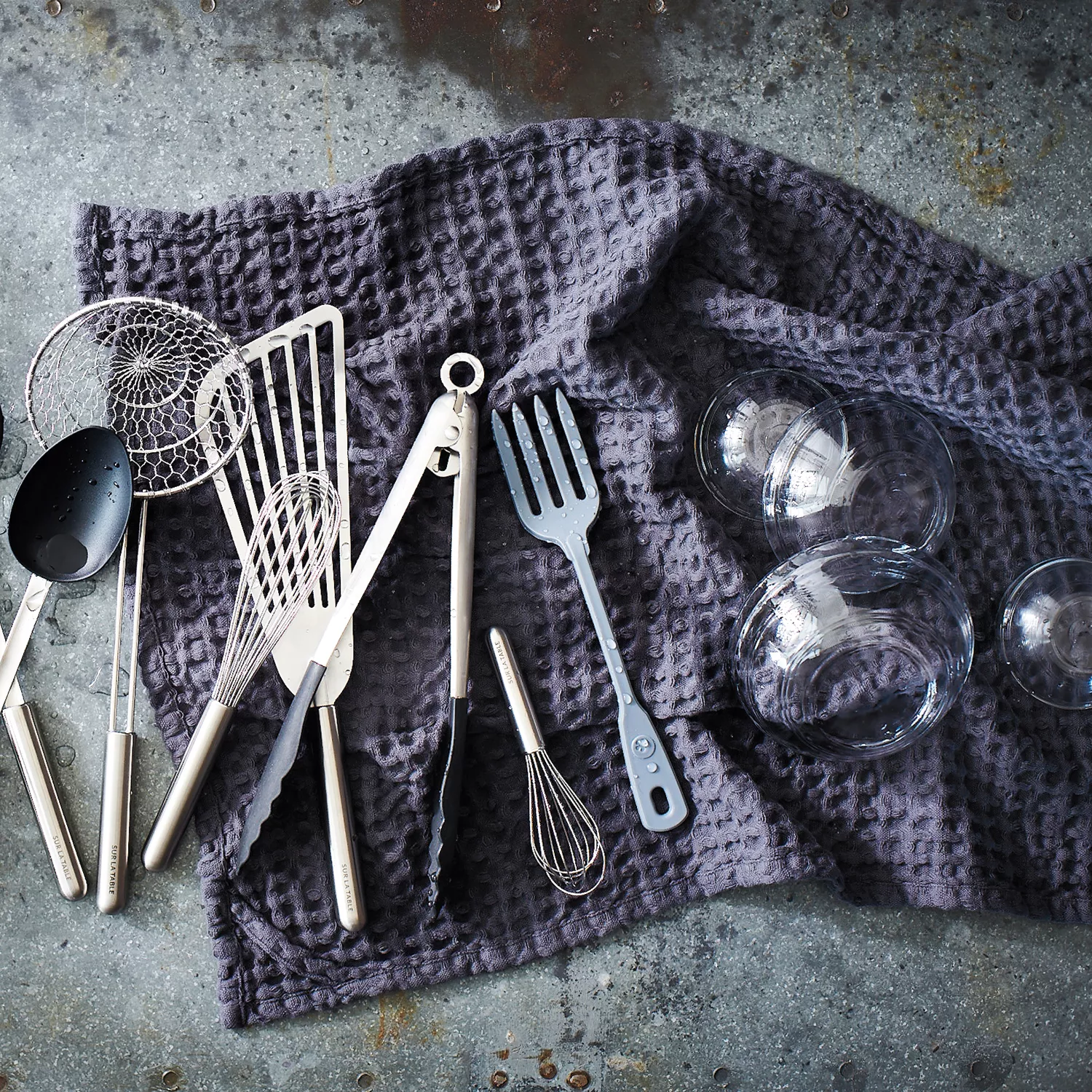 Sur La Table Washed Waffle Kitchen Towels, Set of 2