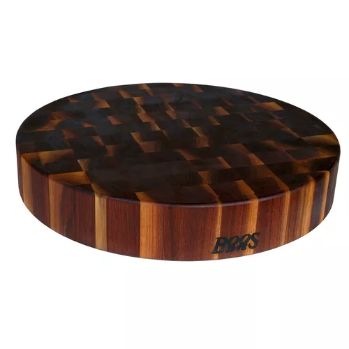 John Boos Walnut End-Grain Reversible Round Chopping Block, 18" x 3"