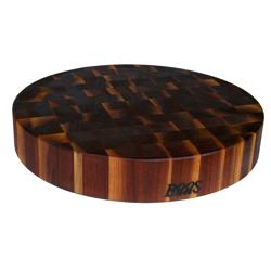 John Boos Walnut End-Grain Reversible Round Chopping Block, 18" x 3"