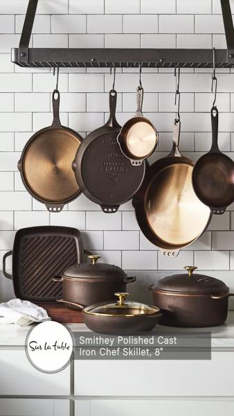 Smithey Polished Cast Iron Chef Skillet, 8"