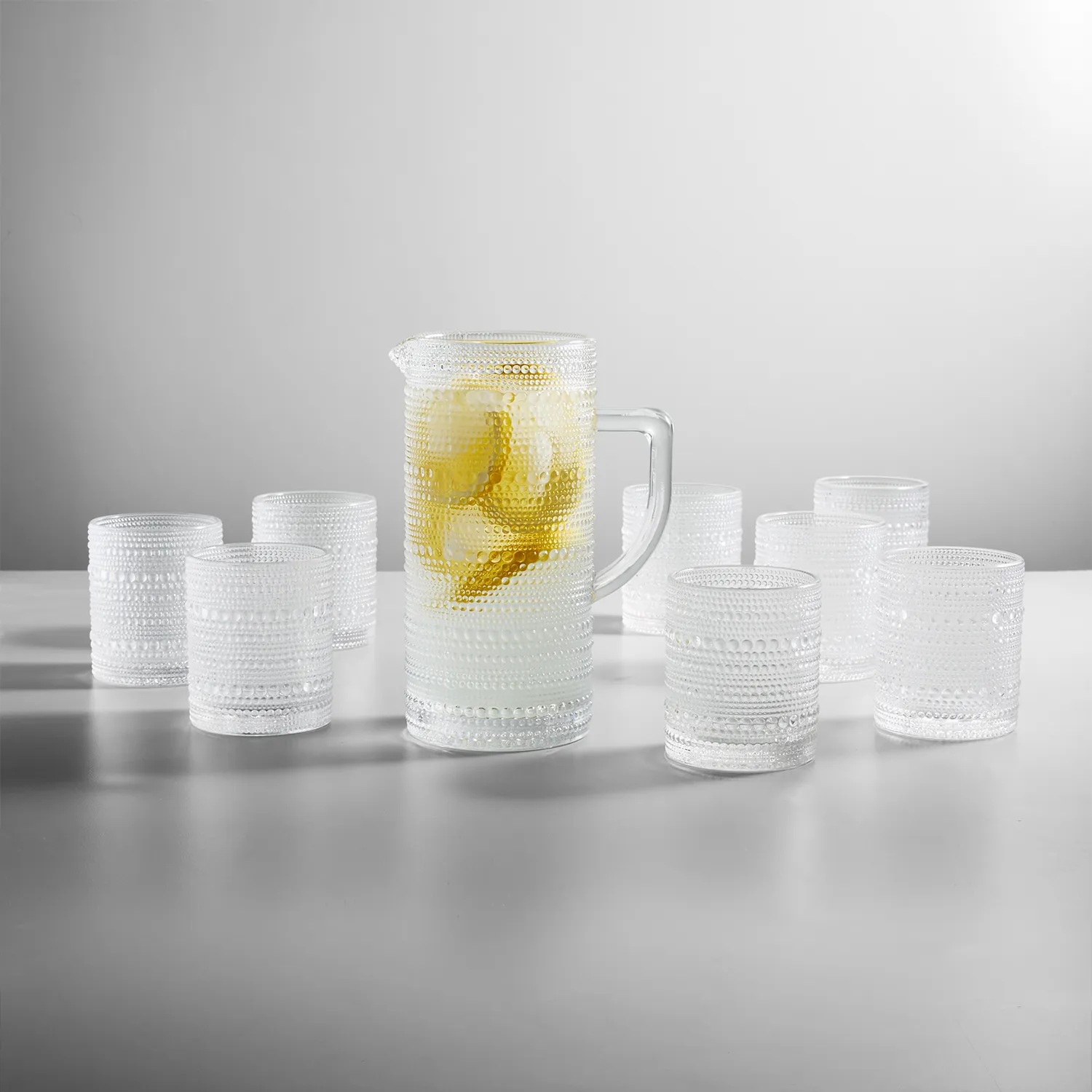 Fortessa Jupiter Pitcher and Double Old Fashioned Glasses, Set of 9