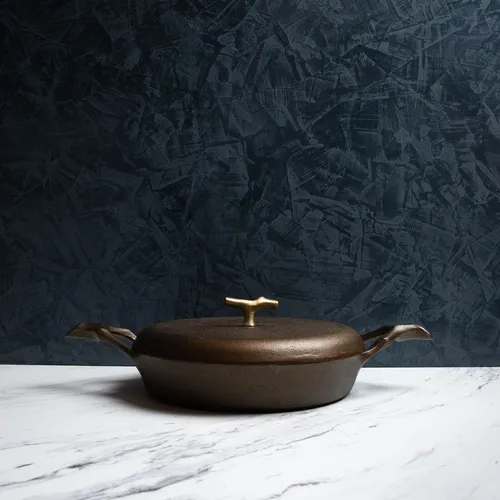 Nest Polished Cast Iron Braising Pan with Lid, 12"