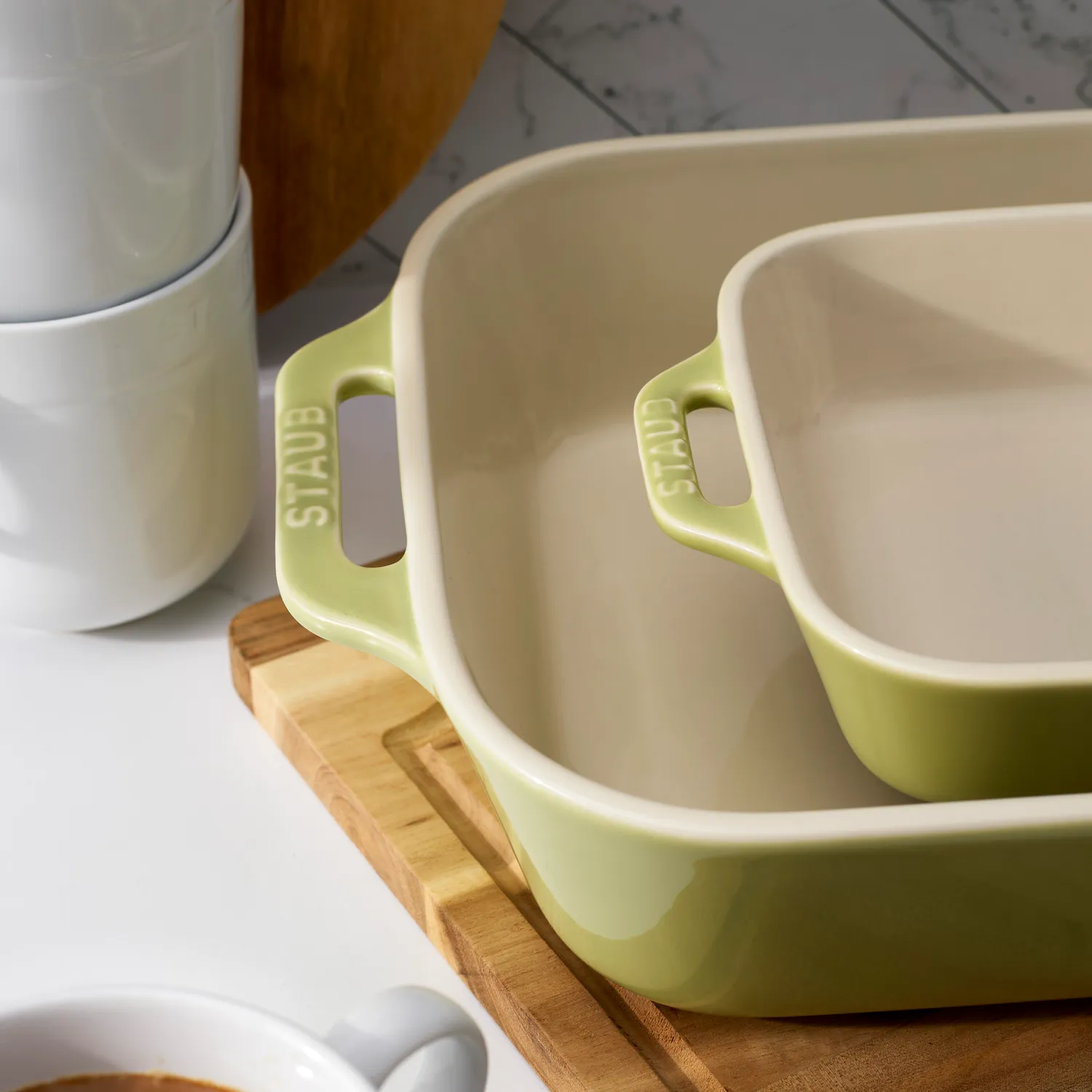 Staub Pastel Macaron Stoneware 3-Piece Rectangular Baker Set