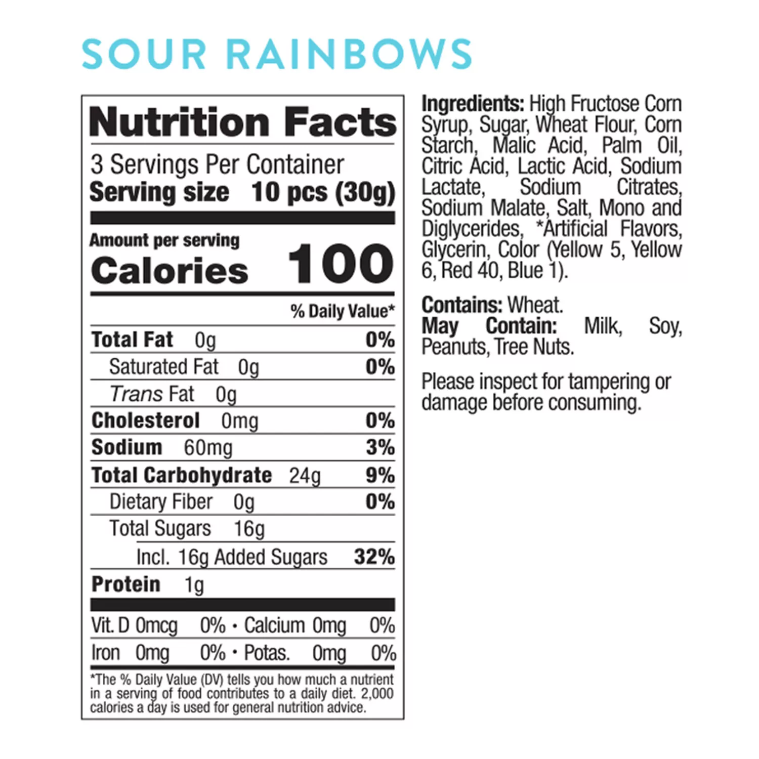 Sugarfina Sour Rainbows, Set of 4