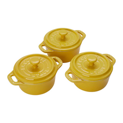 Staub Stoneware Mini Cocottes, Set of 3 Love the clean looks of this mini cocotte set and is perfect for a dip trio!