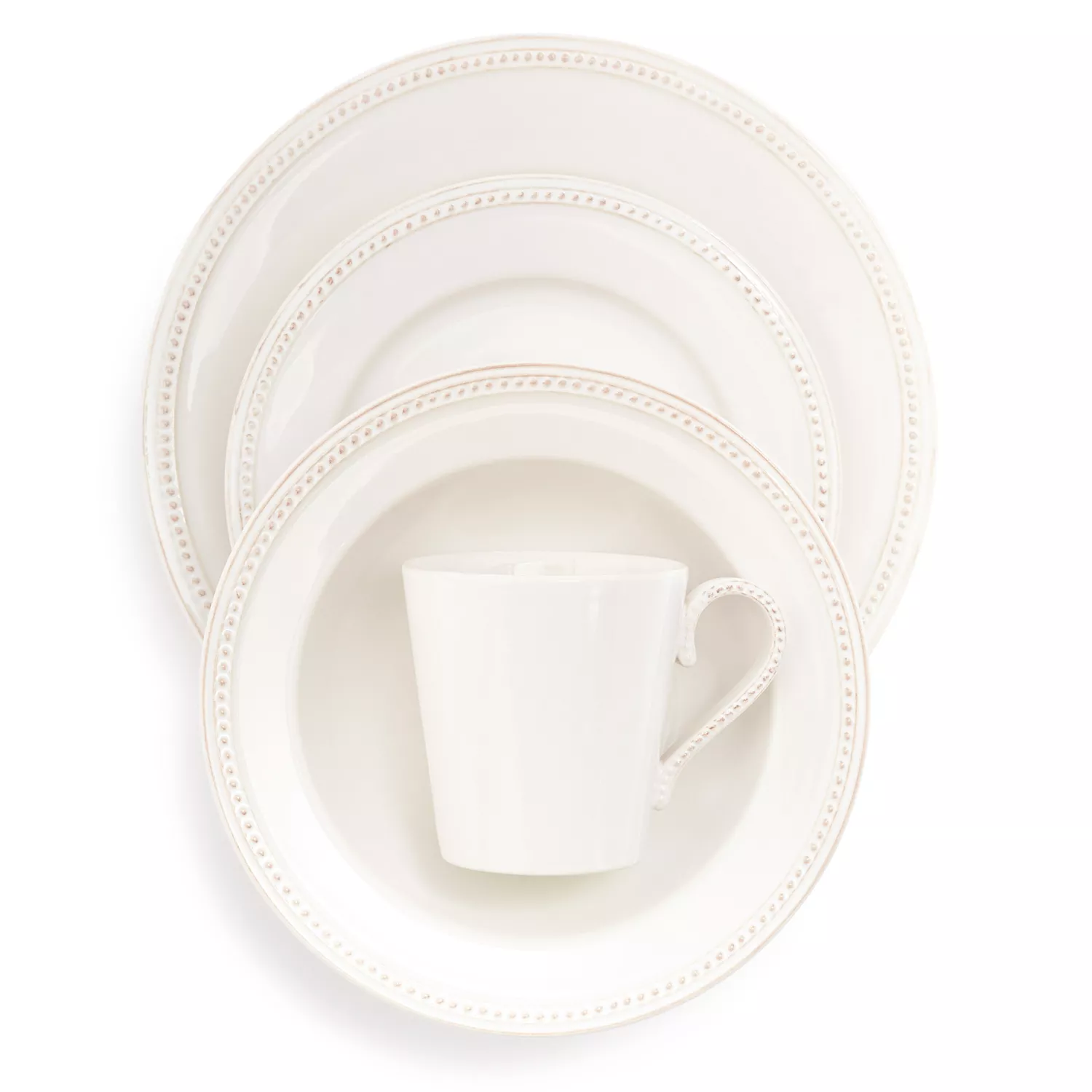 Sur La Table Pearl Stoneware 16-Piece Dinnerware Set