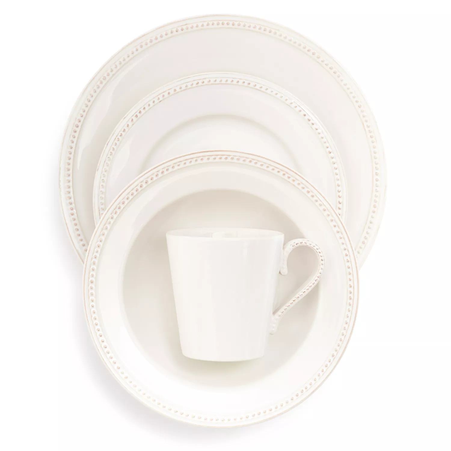 Pearl Stoneware Dessert Plates, Set of 4, White
