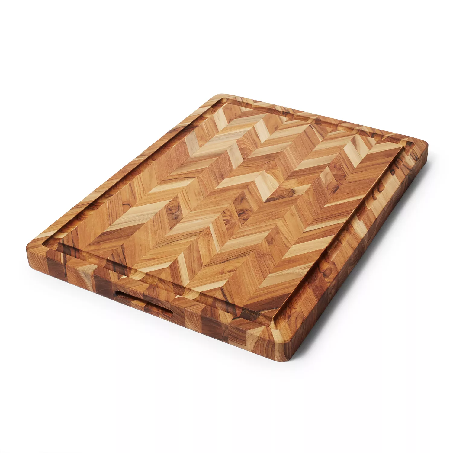 Rectangle Edge Grain Cutting Board with Hand Grip and Juice Canal 24