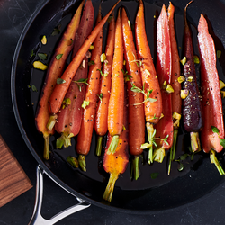 Pomegranate Glazed Carrots with Toasted Pistachios