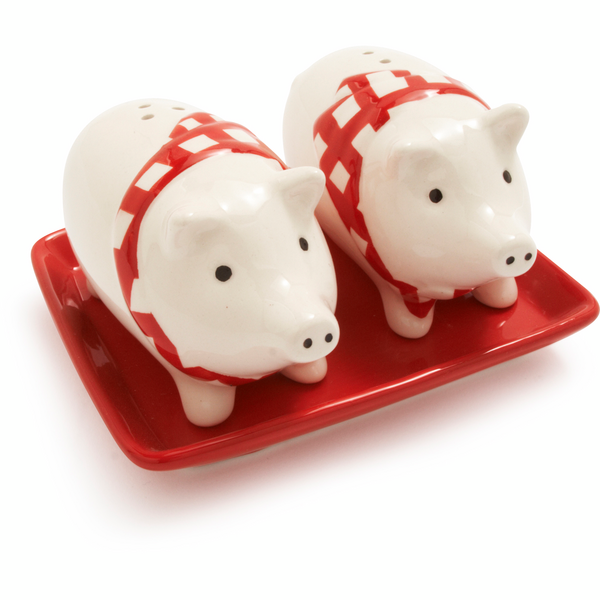 Pig Salt and Pepper Set with Tray