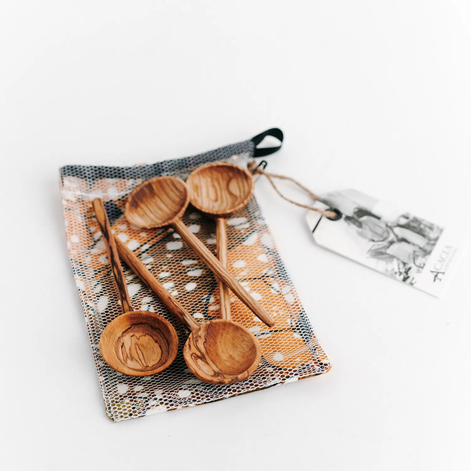 Powered by People Olivewood Coffee Spoons, Set of 4