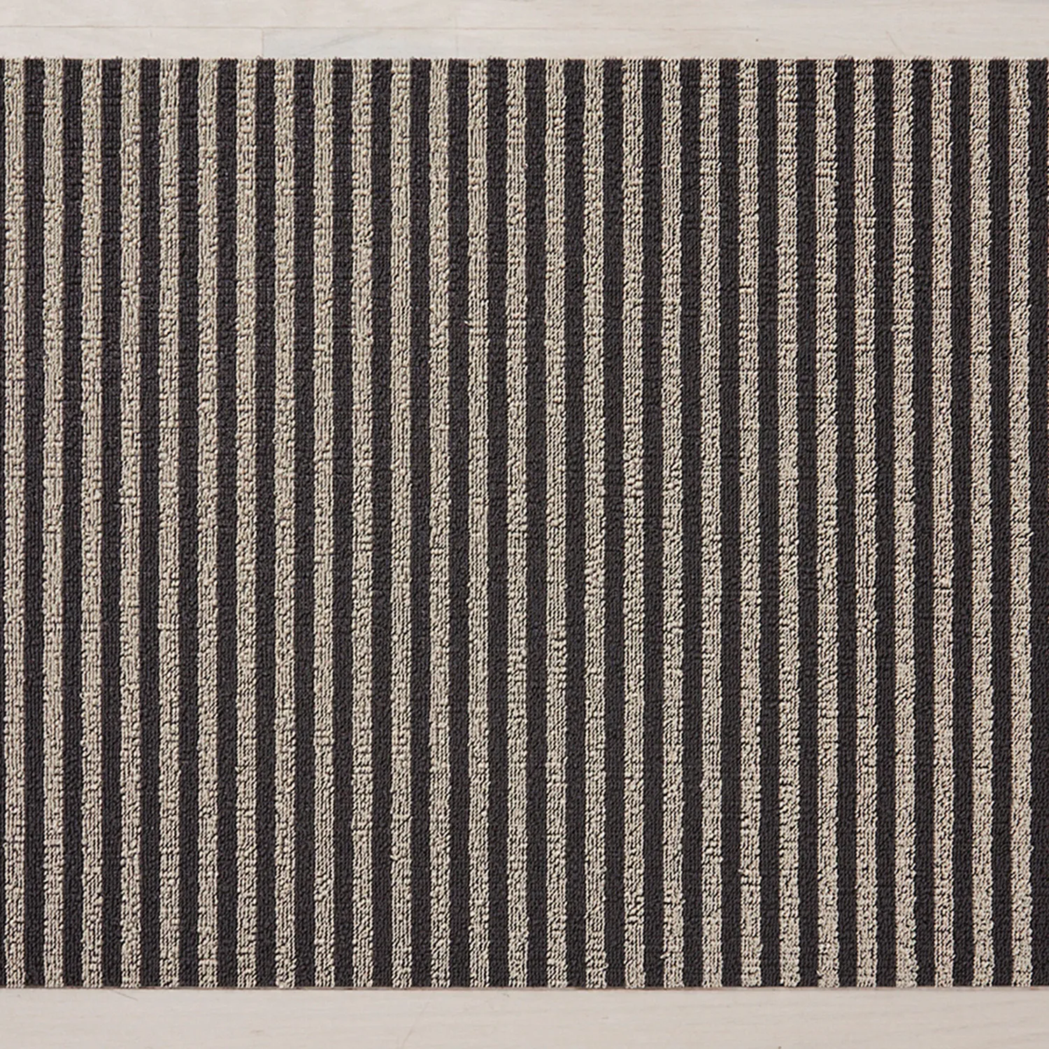 Chilewich Breton Stripe Shag Rug, Gravel