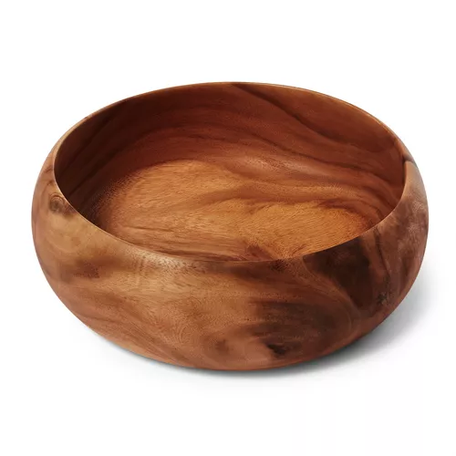 Sur La Table Acacia Wood Curved Serving Bowl