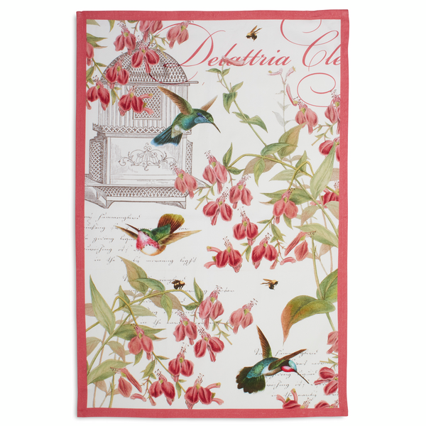 Botanical Hummingbird Kitchen Towel, 30&#34; x 20&#34;