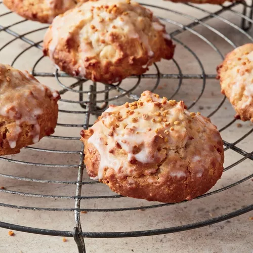Iced Honey-Apple Scones with Spelt