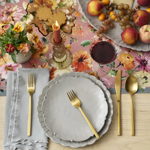 Sur La Table Grey Scalloped Reactive Glaze Salad Plate