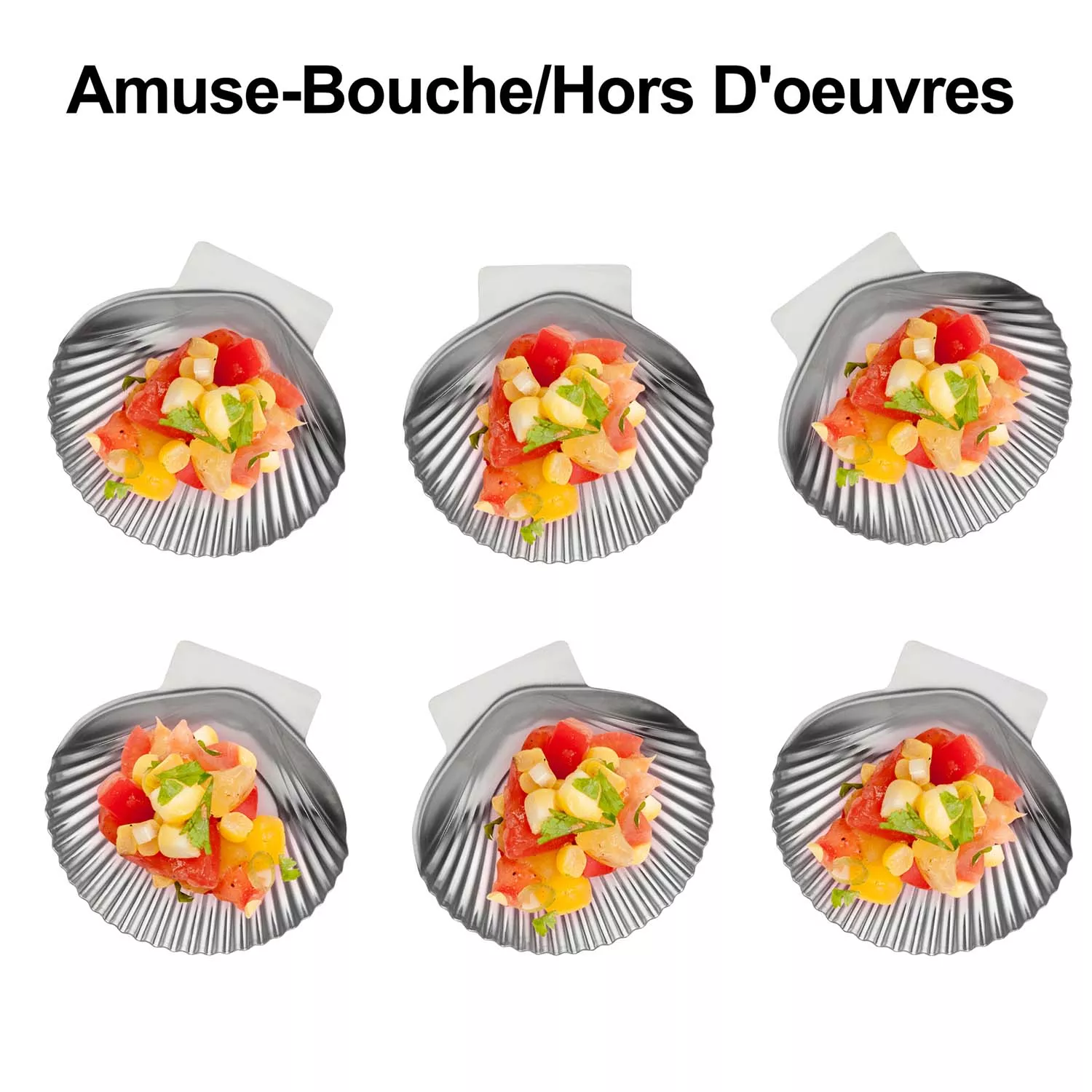 Outset All-Purpose Grillable Stainless Steel Seashells, Set of 12