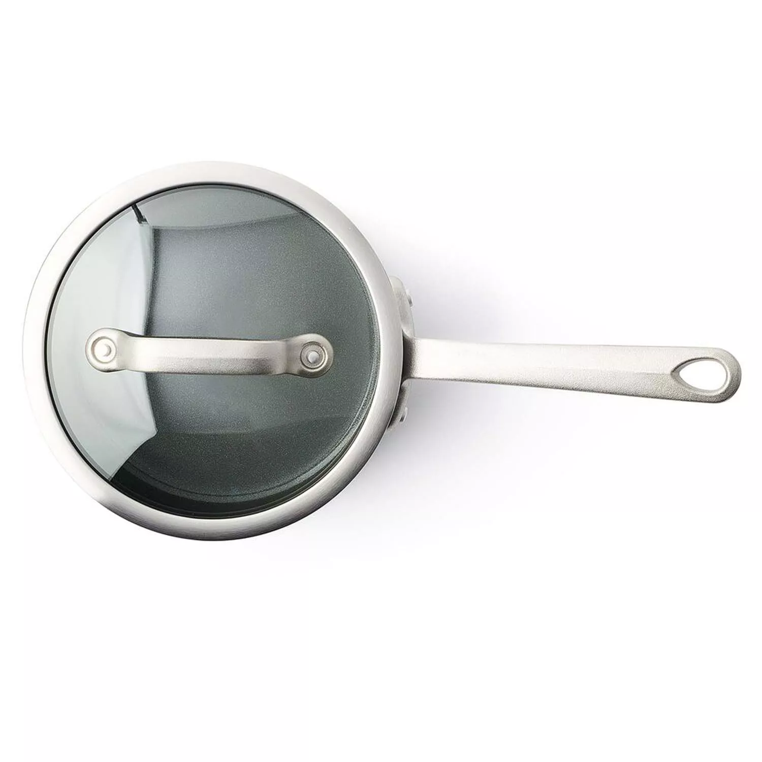 GreenPan Craft Steel Covered Saucepan, 3.3 qt, Silver