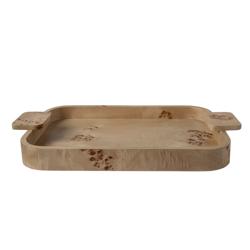 Be Home Burl Wood Rectangular Tray